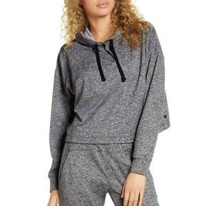 Zella Serene heather gray cropped hoodie